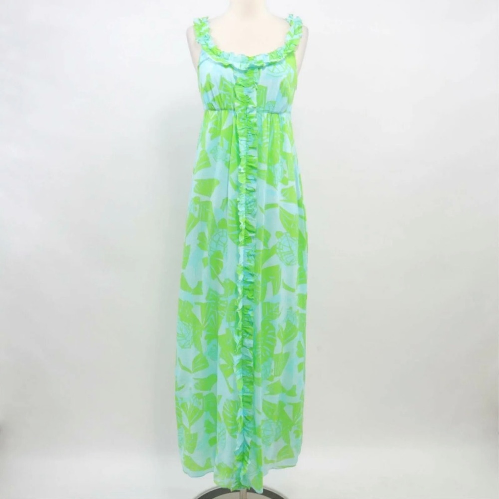 Lilly Pulitzer Green and Blue Maxi Dress